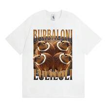 Burbaloni Luliloli Funny Capybara Meme T Shirt Men Women Fashion TrendSS High Street T-Shirts Unisex Summer Pop Oversized T-Shirt - Blanco - Ver 1