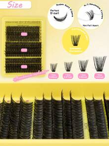 300 簇睫毛浓密蓬松纤细睫毛 0.07 毫米 D 卷曲假睫毛 30D-160D/10-18 毫米混合长度仿貂皮单根睫毛自然柔软睫毛延长化妆品适合任何风格