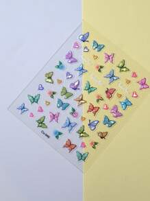 1 件装美甲贴纸 5D 蝴蝶果冻粘性滑块 DIY 指甲油美甲贴纸贴花