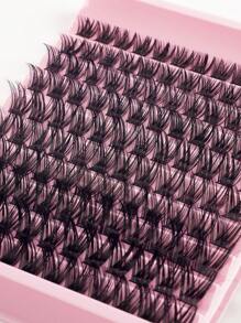 120 件 D 卷蓬松黑色自然外观单根睫毛，适合初学者，柔软舒适的睫毛延长，在家 DIY 假睫毛放大你的眼睛，适合日常外出、旅行、摄影、聚会、婚礼和化妆睫毛簇、睫毛簇、单根睫毛、睫毛、假睫毛 - D - 查看 5