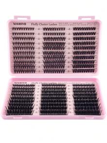 580/60簇浓密蓬松假睫毛,0.07mm D卷度纤长假睫毛,30D-100D/10-16mm混合长度,貂毛单根假睫毛,自然柔软,适合各种妆容,640/448/616/560/570片装 - CC - 查看 5