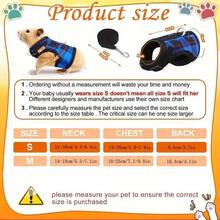 Verstellbares kariertes Geschirr- und Leinensatz, geeignet für kleine Haustiere - Meerschweinchen, Frettchen, Eichhörnchen usw. Keine Zugweste - Nur Handwäsche, Hamster