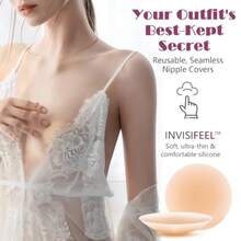 QY Cakes Nipple Covers No ShowSticky Silicone Nipple Pasties For Women No Show  Backless Pasties Adhesive Silicone Reusable 1Pair 8380 - như hình ảnh - Xem 2