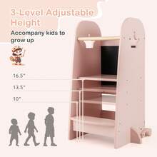 Multi-Purpose Kids Kitchen Tower Children Standing Tower Kids Stool Helper - 粉色 - 查看 10