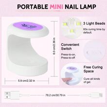 Lavender Violets Gel Nagellack Set mit UV Licht 21 Gel Farben USB LED Nagellampe Nagelverlängerung Press on Nail Glue 240 Acryl Full Cover Soft Tips, Base Coat, Glossy Top Coat, Matte Top Coat VC17