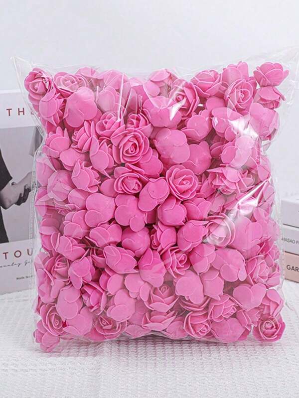 50/18/100/200pcs Imitation Rose Red Rose Foam Mini Foam Rose Head Artificial Flowers In Bulk For Diy Crafts, Wedding Bouquets, Baby Shower Centers, Party Table Decoration, Home Decoration