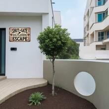 "Zamknij bramę, pies ucieka" – zabytkowy aluminiowy znak do domu, garażu, kuchni, baru, wodoodporny i pyłoszczelny, idealny prezent dla mężczyzn i kobiet