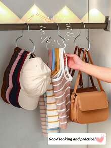 1 件/2 件/4 件壁挂式帽子收纳架，带 6 个挂钩的铁质收纳衣架，便携式多功能收纳衣架，门上帽架，衣柜柜收纳架，适用于所有类型和尺寸的帽子，帽子收纳架，皮带架收纳架，衣柜配件收纳架适合皮带、领带、围巾、吊带背心、帽子、胸罩、鞋子、手提包、连衣裙、裤子、鞋子、牛仔裤、靴子、裙子
