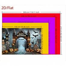1pc Mysterious Castle Banner, Gothic Style, Featuring Ghost, Pumpkin Lantern, And Bat Designs, Is Suitable For Halloween Parties, Anniversaries, Photo Props, Horror Parties, Courtyards, Wall Decorations, Indoor/Outdoor, Cinema Decoration, And Party Decorations