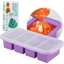 Silicone Freezer Molds With Lids, Silicone Soup Freezer Container Molds, Easy Meal Prep Container And Kitchen Storage Solution For Freeze  Store Soup, Sau, Broth, Leftovers(Purple6) - 紫色4 - 查看 2