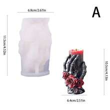 1 pieza Molde de silicona con forma de mano de hueso para velas perfumadas, velas de esqueleto de Halloween, jabón, yeso, decoraciones y regalos creativos