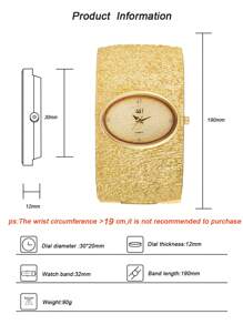 1pc Luxury Women Quartz Watch With Gold Color, Minimalist Style Rhinestones Dial, Suitable For Daily Wear And Holidays, Comes With Gift Box