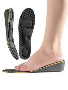 1双男女通用隐形透气增高半垫EVA弹力鞋垫 - 黑色 - 查看 3