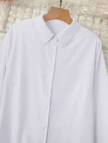 Plus Size Women Front Button Casual/Work Shirt Blouse, Spring/Autumn