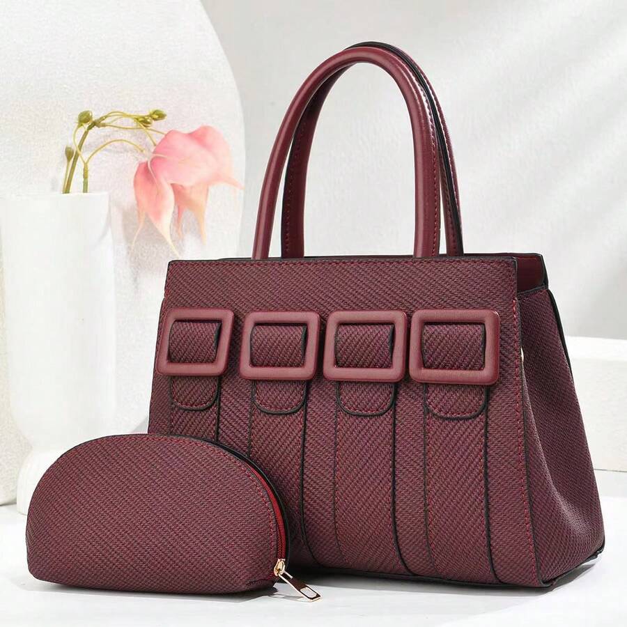 Women Top Handle Bags - 酒紅色 - 查看 1