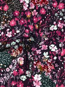 MakeMeChic 女式加大码花卉印花高腰褶皱 A 字长裙