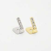 1 件 14K 时尚简约小众设计男女通用单齿牙套，镶嵌 4 颗钻石，欧美风格个性化嘻哈牙齿饰品，适用于婚礼、派对、嘻哈牙齿牙套派对、夜总会、装饰品，包含可调节贴合度的牙胶，男女通用礼物