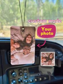 Adorno colgante personalizado para coche con foto, etiqueta de foto de coche personalizada, regalo para conducir, regalo para esposo, regalo para padre. El adorno de foto de coche es el regalo perfecto para cumpleaños, miembros de la familia o celebrar el primer coche de alguien, con la misma imagen impresa en ambos lados o dos fotos diferentes impresas en ambos lados.