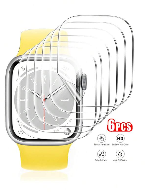 New Apple Watch S10 Series Protective Film, 3 PiecesSet TPU Transparent Curved Soft Film Suitable For 38/40/41/42/44/45/49mm Suitable For Apple Watch Ultra/SE/8/7/6/5/4/3/2/1