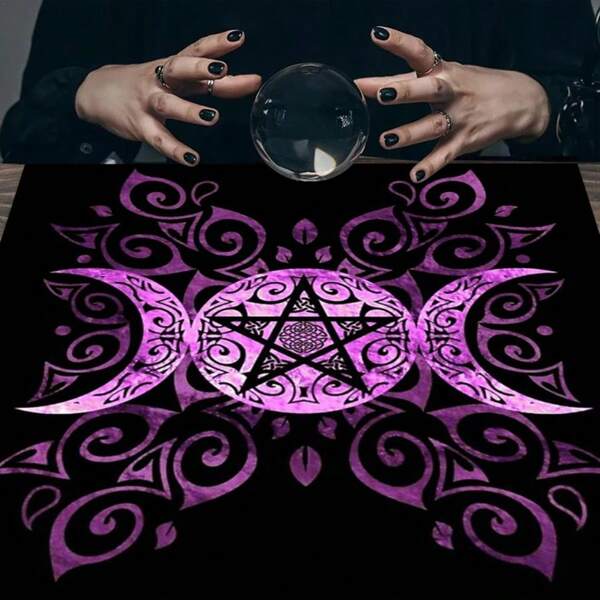 Enchanting 12 Constellation Table Mat Tarot Tablecloth Mystical Vintage Pattern Durable Polyester Altar Cloth Witchcraft Astrology & Oracle Card Readings Ideal For Home Decor
