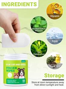 GJYC PET Toallitas limpiadoras de dientes para perros de gran capacidad - Paquete de 55 piezas para perros y gatos | Preempapadas para un uso fácil, refresca el aliento, cuidado oral conveniente, sin necesidad de cepillado