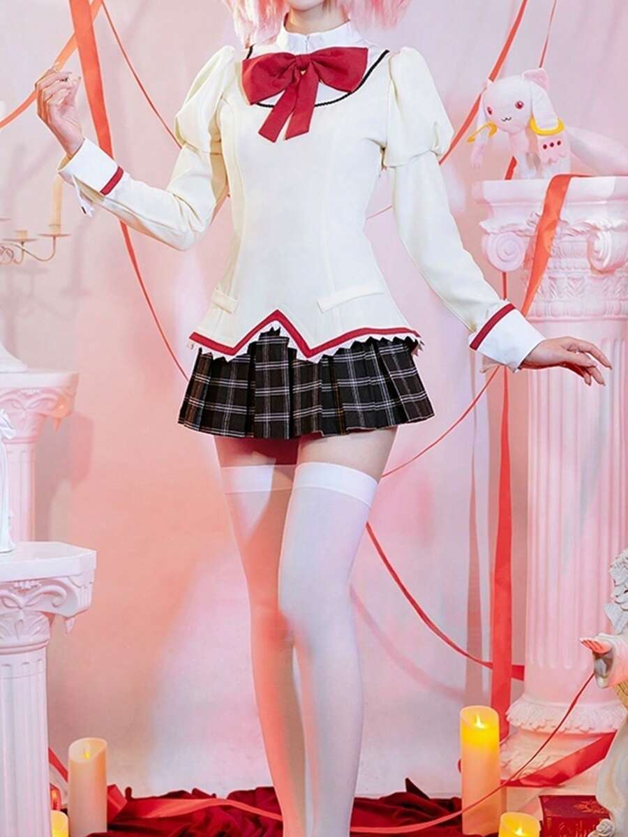 1 件万圣节校服套装，魔法少女角色扮演动漫服装，适合会议，洛丽塔校园风格 - 彩色 - 查看 1