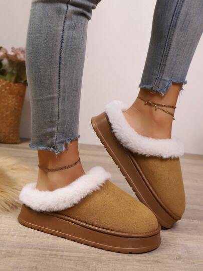 Women's Winter Slippers, Platform Snow Boots, Thickened Flat Boots, Warm Shoes, Outdoor Non Slip Boots,Uggs Knockoff,Winter Boots For Women