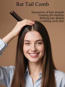 4pcs Hair Styling Spray Bottle & Comb Set: Includes Volumizing Comb, Tail Comb And Edge Comb For Smoothing Hair. Professional Hair Styling Tools: Green Hair Styling Set, Includes Watering Can, Tail Comb, Edge Comb And Smoothing Comb, Suitable For All Hair Types. Set Includes: Combs, Hair Brushes, Edge Combs, Comb Heads, Combs, Detangling Combs - Multicolor - View 4