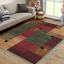 1PC Of Patchwork Living Room Area Rug Comfortable And Soft Surface 100% Polyester Waterproof And Stain-Resistant Silicone On The Back For Non-Slip And Non-Shifting Suitable For Living Room Large Size Bedroom Home Decoration Household Items Door Outdoor Rug Mat Multiple Sizes To Choose From Machine Washable And Easy To Care For Pet-Friendly And Child-Friendly Kitchen Rug