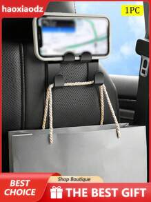 2/1 pieza Soporte tipo cartera para auto, Gancho para reposacabezas de auto, Bolsa de almacenamiento para colgar en el cabecero del auto, Accesorios internos para colgar bolsos, chaquetas, paraguas, bolsas de compra, Soporte multifuncional para teléfono móvil en el reposacabezas trasero, Ajuste universal