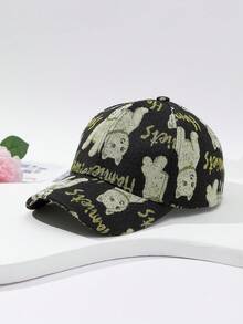 1 chiếc Mũ lưỡi trai in hình gấu hoạt hình và chữ dễ thương cỡ lớn dành cho nữ, thời trang để mặc hàng ngày và đi chơi - Nhiều màu - Xem 4