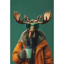 1pc Jaguar Bunny Bear Giraffe Zebra Động vật thời trang hiện đại Poster Canvas Tranh nghệ thuật treo tường đầy màu sắc Hình ảnh trang trí văn phòng nhà tùy chọn Khung - Nhiều màu - Xem 50