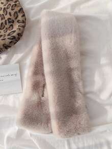 1 Piece Scarf For Women's Winter Versatile Plush Thick Scarf For Warmth, Solid Color Plush Neck Cover, Cute Plush Scarf For Girls, Student Adults Can Wear Hairless, Cross Warm Scarves, Neck And Collar Warm Scarves For Dress