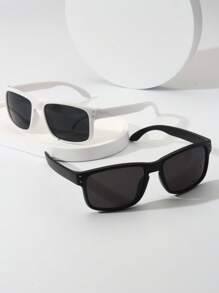 2pcs Kids Classic Retro Rivet Fashion Fashion Glasses, For Boys & Girls, Suitable For Parties, Outdoor Travel, Beach Vacation, Photography Props