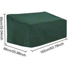Copertura per panca da giardino, in tessuto Oxford, per panca da esterno con coulisse, impermeabile, antivento, resistente ai raggi UV, per mobili da giardino (verde)
