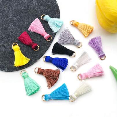 15pcs Mini Tassels Mala Tassel Kit With Jump Rings For Earring Necklace Jewelry Making Garland Keychain Charms Crafts Decorations DIY Accessories