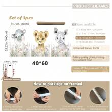 1 Canvas Hanging Picture, Easy To Hang, Bohemian Nursery Wall Art Print, Nursery Decor, Bohemian Kids Room, Boys Room Art, Kids Room Wall Art, Baby Animal Prints, Pastoral Decor.