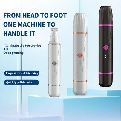 1 chiếc máy tỉa lông và mài móng 2 trong 1 cho thú cưng, máy cạo điện chuyên nghiệp để tỉa lông chân mèo/chó một cách êm ái, đèn LED, có thể sạc lại, rất cần thiết cho mèo.