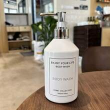 3 件 500 毫升/16 盎司白色斜肩乳液补充瓶，泵式洗发水、沐浴露、护发素可重复使用塑料瓶，带防水标签，润肤露、化妆品包装、浴室沙龙分配器套装