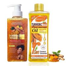 Turmeric Scrub Body Wash + Turmeric Massage Oil Set, Turmeric Body Massage Oil 200ml, With A Fragrant Turmeric Aroma, Suitable For Both Men And Women. - Màu vàng - Xem 13