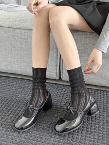 1 par de calcetines de tobillo con volantes de encaje de malla blanca para mujer, casuales para uso diario, fiesta, club