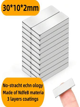 30*10*2mm Industrial Square Magnets, Multi-Pack, Rust-Resistant Coating, Workshop Tool Fixation Magnetic Blocks, Metal Equipment Repair Positioning Stickers, Door & Window Magnetic Strips, Warehouse Material Sorting Magnetic Bases, Educational Instrument Attachment Accessories, Prime Day Inventory Preparation, Back-To-School Purchasing Season