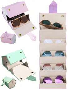 2/3/4/5/6 große Reise Brillenetui, Brillenetui Mehrfach, Brillenetui Rosa, Brillenetui Robust, Brillenetui Hart, Niedliches hängendes Brillenetui, Faltbarer hängender Brillen- und Sonnenbrillen Aufbewahrungsständer, Brillenetui aus PU-Leder für Brillen und Sonnenbrillen, Brillen- und Sonnenbrillen Aufbewahrungsbox, Schutzhülle für Brillen, Brillentasche für Reisen, Reiseutensilien, Reisezubehör, Reisetasche, Urlaub, Rückkehr zur Schule, Schulsachen, Sonnenbrillen für Frauen