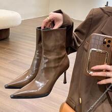 Women Pant Boots - 棕色單裡 - 查看 1