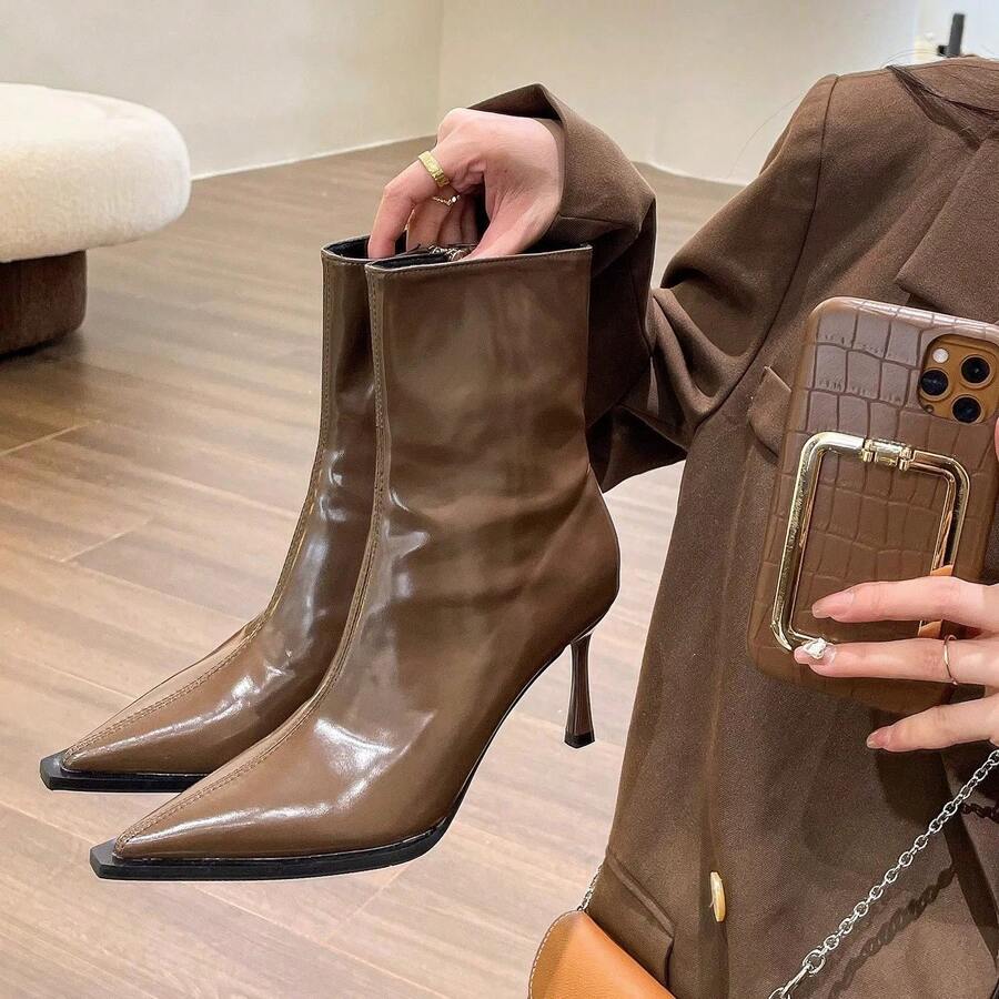 Women Pant Boots - 棕色單裡 - 查看 1