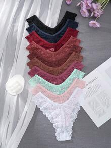 10条女士蕾丝边性感比基尼内裤