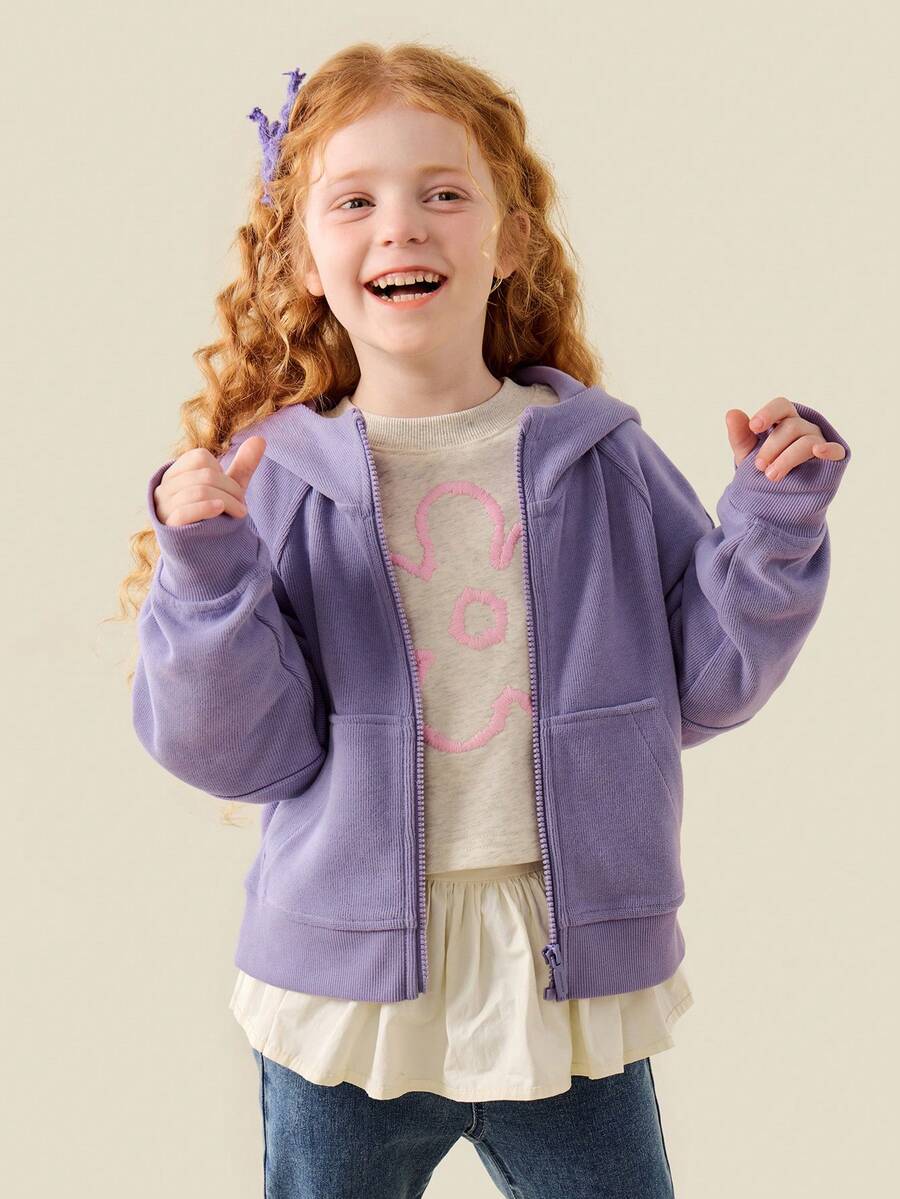 mini bala Young Girl Parent-Child Sweatshirt Autumn Sports Style Loose Sweatshirt - Purple - View 1