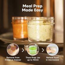 12pk 4oz Glass Baby  Containers With Lids - Leak-Proof, Microwavable Small Glass Jars, Baby Purees & Toddler Snack Storage Containers, Dishwasher & Freezer Safe (Nord) - Terracotta - View 9