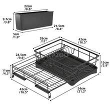 Dish Rack Kitchen Organiser Bowl Racks Expandable Dishes Holder Drainer ...