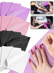 [Disposable Nail Art Mats] 50/125pcs 3-Layer Foldable Disposable Nail Art Table Mats Cleaning Mat, Tattoo Desk Cover, Nail Art Supplies - Multicolor - View 2